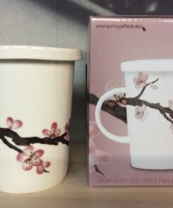 Royal Cherry flowers Blossom Tea Cup Porcelain with filter