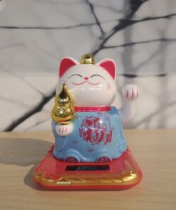 Gezwaaide gelukkig katje - Blauw