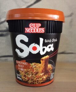 Instant Noodles Soba Cup Sukiyaki Beef Nissin 89g
