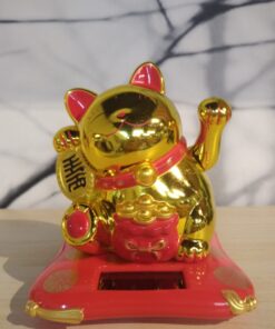 Gezwaaide gelukkig katje - Goud