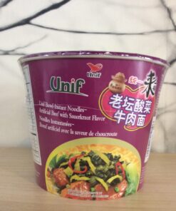 Unif Bowl Instant Noodles - artificial beef with sauerkraut flavour tongyi 125 gram
