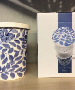 Royal Tea Cup Porcelain Blue Leaves with Filter 300ml