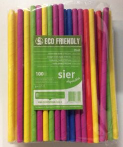 Straight Straw Paper 10mm diameter - 24 cm length 100 pieces