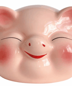 Ceramic Lucky Pig 10cm Orange