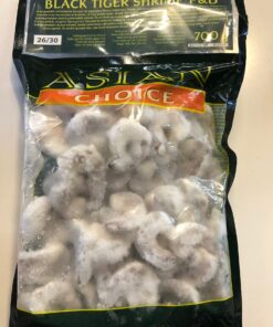 Frozen Peeled Shrimp Black Tiger Asian Choice 26/30 1kg