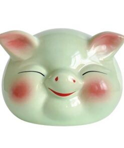 Ceramic Lucky Pig Green 10cm