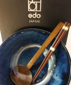 Ramen Bowl Deluxe Porcelaine Izayoi Edo Blue 22 cm Set 2 pieces