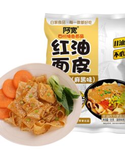 Instant Broad Noodles Red Oil Sesame Paste Zhima Baijia 120g
