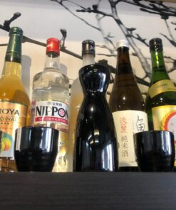 Sake Set Black WY 1 pot 120ml 4 cups