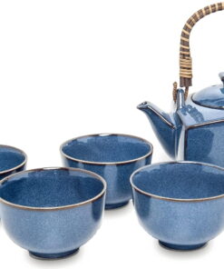 Tea Set Deluxe Porcelaine Japanese Blue Edo 600ML
