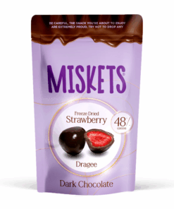 Dark Chocolate Coated Freeze Dried Strawberry Miskets 80g